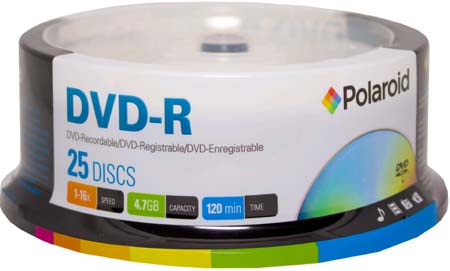 Polaroid DVD-R Branded 16x in 25 Spindle