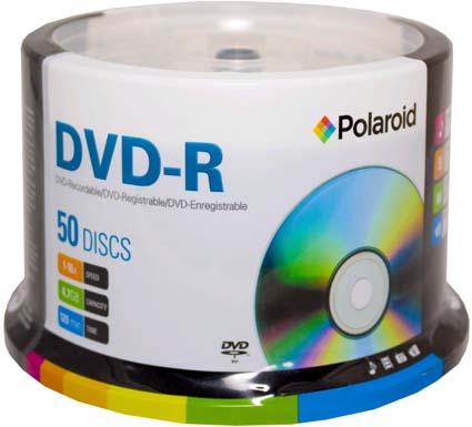 Polaroid DVD-R Branded 16x in 50 Spindle