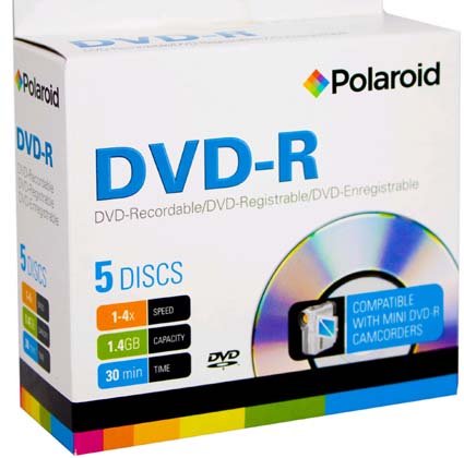 Polaroid DVD-R 1.4gb Mini 30 min 4x Spindle