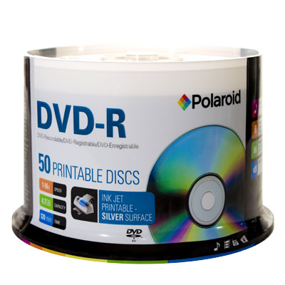 Polaroid DVD-R Silver IJ Hub Print 16x