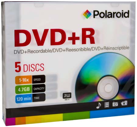 Polaroid DVD+R Branded 16x Slim Case