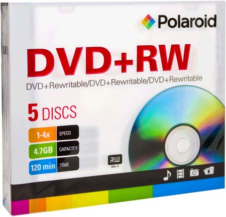 Polaroid DVD+RW Rewritable 4x Slim Case