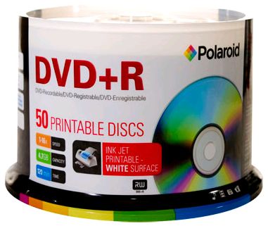 Polaroid DVD+R White InkJet Hub Print 16x