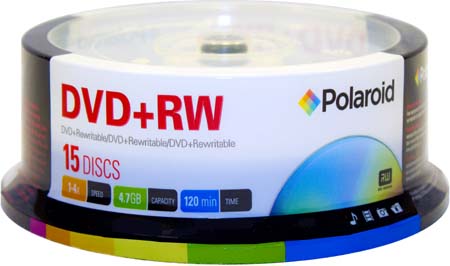Polaroid 4x  DVD+RW Rewritable 15 Spindle
