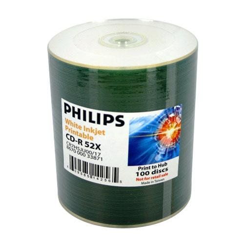Philips CR7H5JU00/17 CD-R White InkJet 100-Stack  