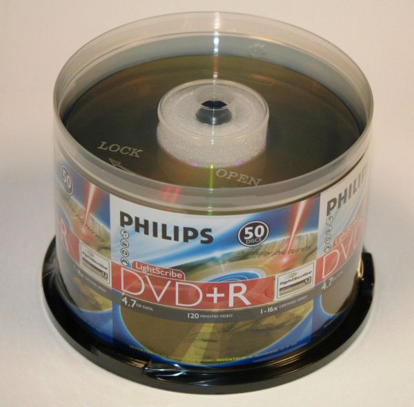 Philips DR4L6B50F/17 DVD+R 16x Lightscribe 50 Pack