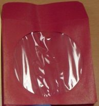 CD/DVD Sleeve - Red Paper with Flap & Window from Am-Dig