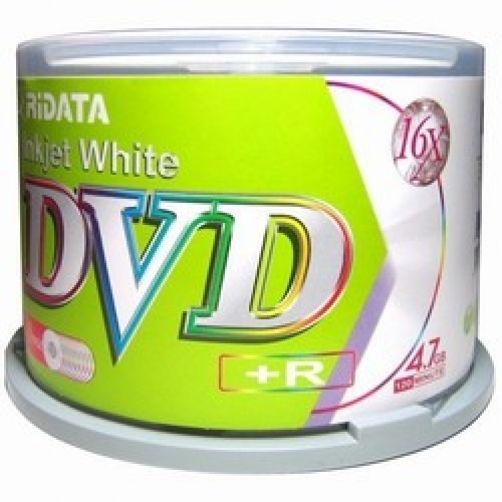 Ridata / Ritek DVD+R16x White Inkjet 50-Cakebox