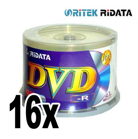 Ridata/Ritek 16x Silver Matte DVD-R w/ Logo