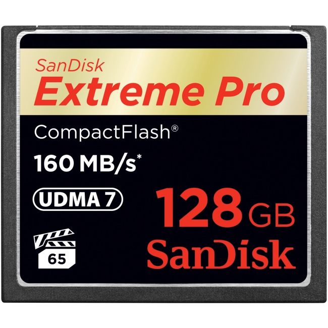 SanDisk SDCFXPS-128G-A46 Extreme Pro CompactFlash Memory Card 128GB 160 Mbps from Am-Dig