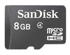 SanDisk SDSDQ-008G-A46: Micro SDHC Memory Card 8GB