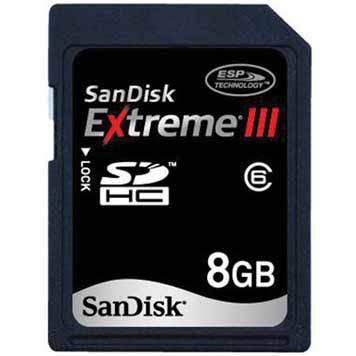 SanDisk SDSDRX3-819: Extreme SDHC Memory Card 8GB