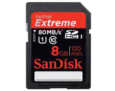 SanDisk SDSDXS-008G-A46:  SDHC Memory Card 8GB
