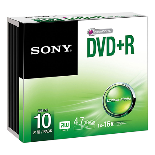 Sony 10DPW47SS: 10Pk DVD+RW Slim Jewel Cases