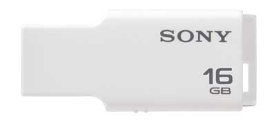 Sony White Flash Drive, 16GB, Micro Vault M-Series