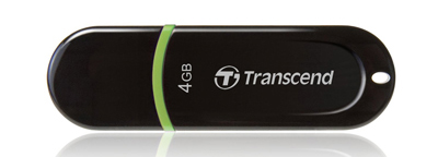 Transcend Black/Green JetFlash 300, 4GB, USB 2.0