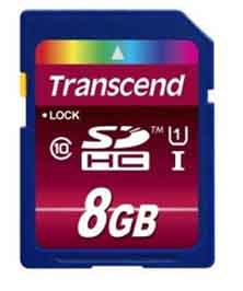 Transcend Secure Digital, 8GB, Class 10, UHS-I