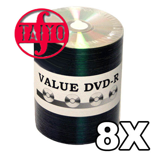 Taiyo Yuden Value DVD-R 8x Silver Unbranded Bulk