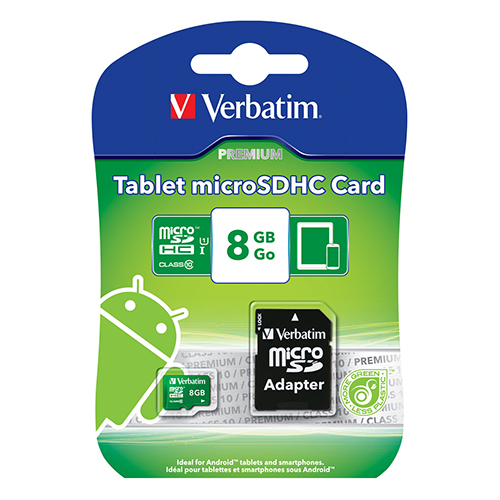 Verbatim 44042: 8GB Tablet microSDHC Memory Card