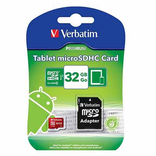 Verbatim 44044: 32GB Tablet MicroSDHC Memory Card