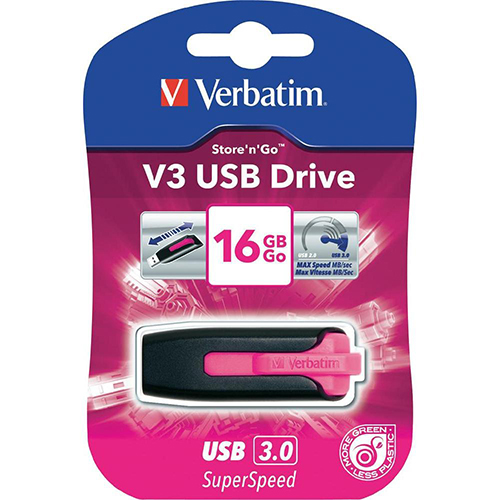 Verbatim 49178: Store n Go Pink 16GB V3 USB