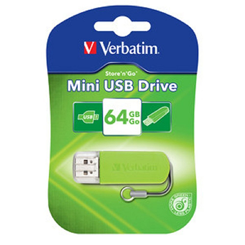 Verbatim 49834: Mini 64GB Green USB Flash Drive