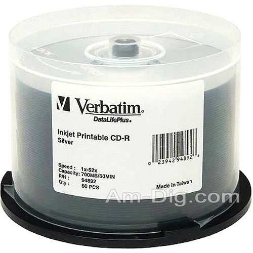 You may also be interested in the Verbatim 94889 DVD+R 4.7GB 8x Whte Thermal-50pk.