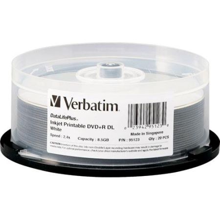 Verbatim 95123: InkJet White DVD+R Dual Layer
