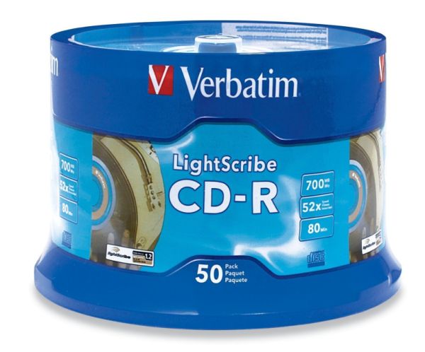 Verbatim 96164 CD-R Lightscribe 50-Cakebox