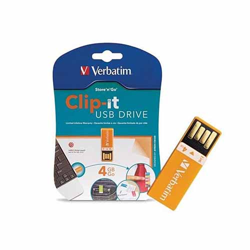 Verbatim 97551: Clip-It Orange USB, 4GB