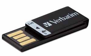 Verbatim 97555: Clip-It USB Black Flash Drive, 4GB