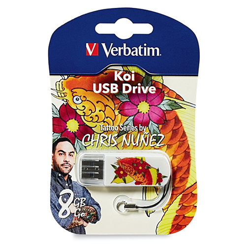 Verbatim 98661: 8GB Mini USB- Koi Tattoo