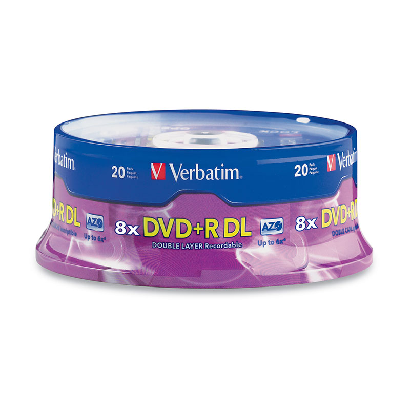 Verbatim 95310 DVD+R DL 8.5GB 8x 20 pk Spindle from Am-Dig