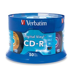 Verbatim 94587 CD-R 700MB 52X Vinyl Surface 50spin from Am-Dig