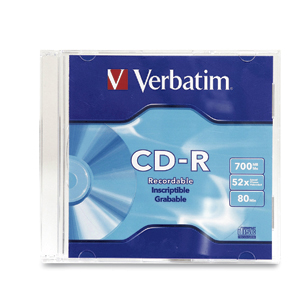 Verbatim 94776 CDR 700MB 52x Branded-1pk Slim Case from Am-Dig