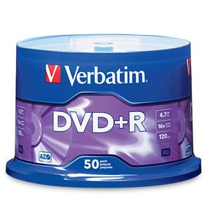 Verbatim 95037 AZO DVD+R 4.7GB 16x 50pk Spindle from Am-Dig
