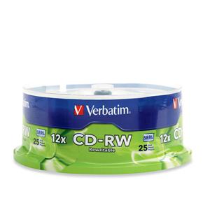 Verbatim 95155 CD-RW 700MB 4X-12X Branded 25spin from Am-Dig