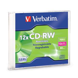 Verbatim 95161 CD-RW 700MB 4x-12x in Slim Case from Am-Dig