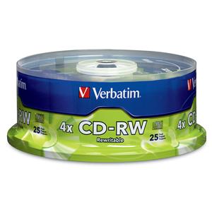 Verbatim 95169 CD-RW 700MB 2X-4X Branded 25 Spin from Am-Dig