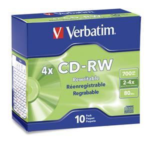 You may also be interested in the Verbatim 95160 CD-RW 700MB 4X Silver IJ Print JC.