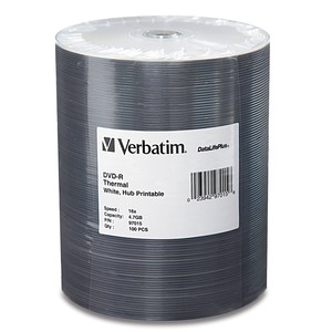 Verbatim 97015 DVD-R 4.7GB 16x W Tp Evr Hub 100Pk