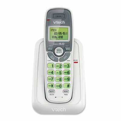 VTech CS6114: Cordless Phone White/Grey 1 Handset