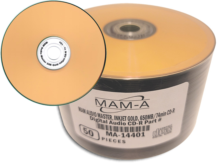 MAM-A 14401: GOLD CD-R DA-74 Gold Inkjet Printable