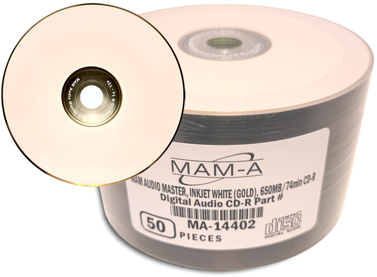 MAM-A 14402 GOLD CD-R DA-74 White Inkjet Printable